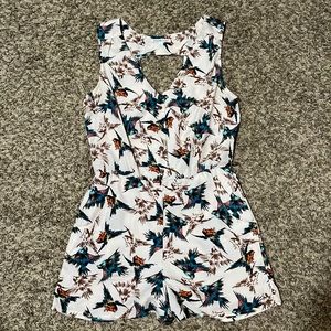 Colorful Bird Short Romper
